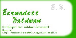 bernadett waldman business card